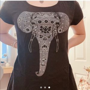 soul flower black elefant tee